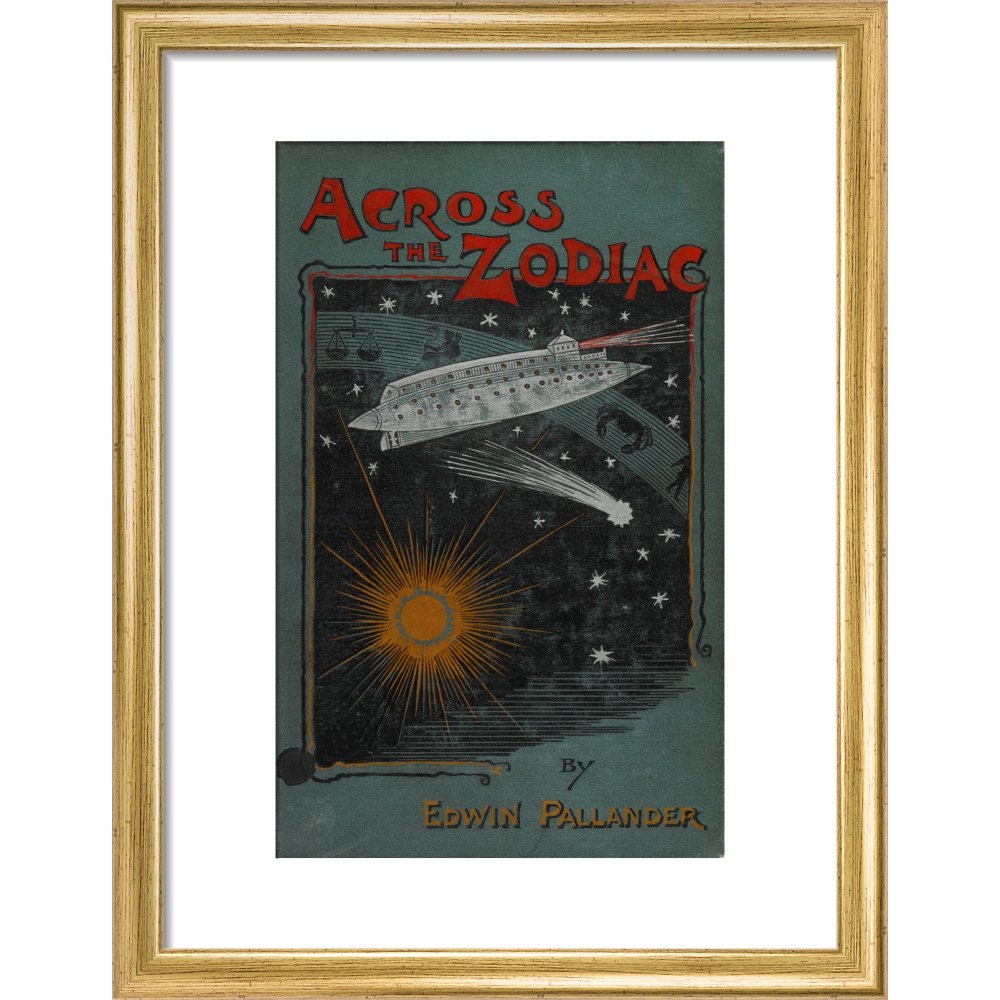 Across the Zodiac print in gold frame