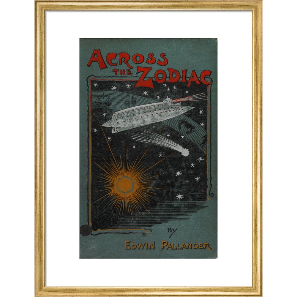 Across the Zodiac print in gold frame
