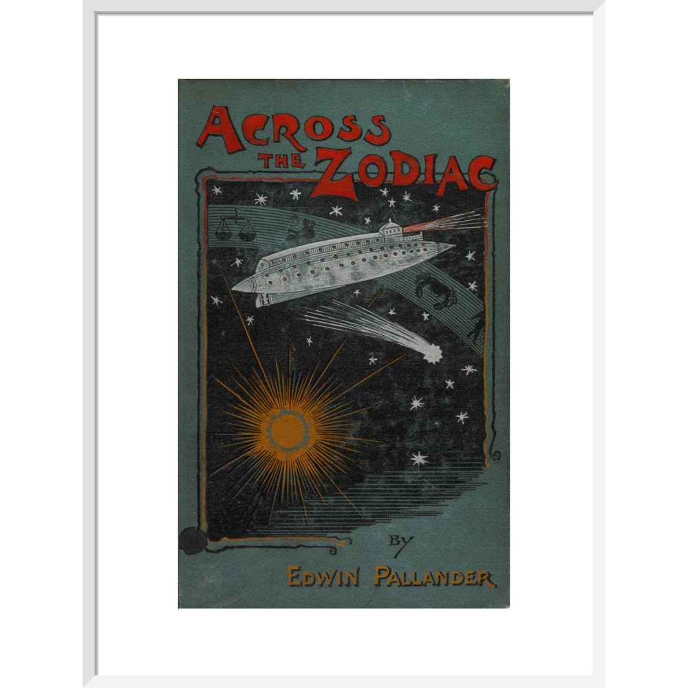 Across the Zodiac print in white frame