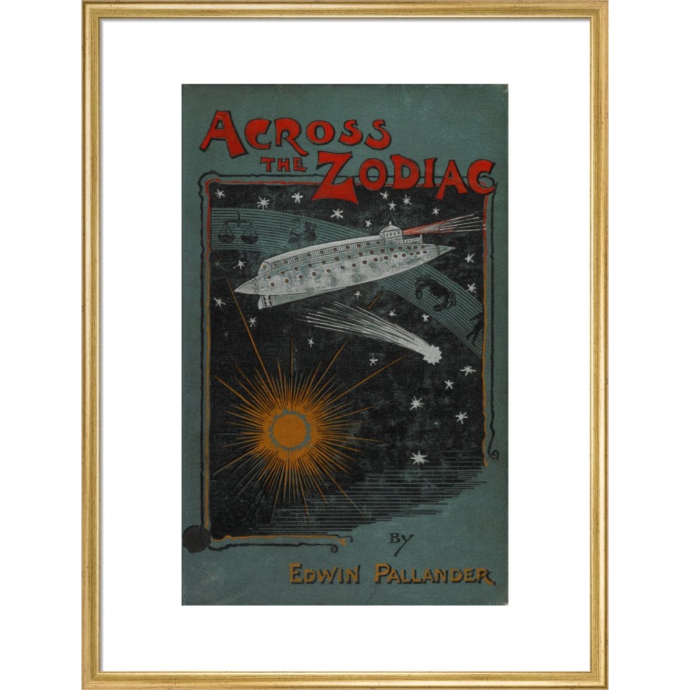 Across the Zodiac print in gold frame