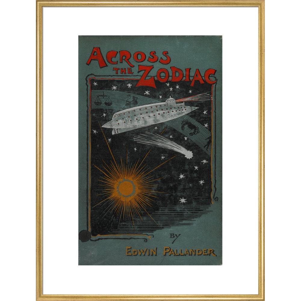 Across the Zodiac print in gold frame
