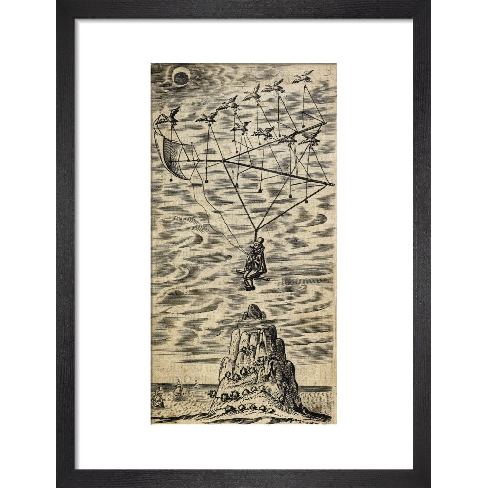 The Man in the Moone print in black frame