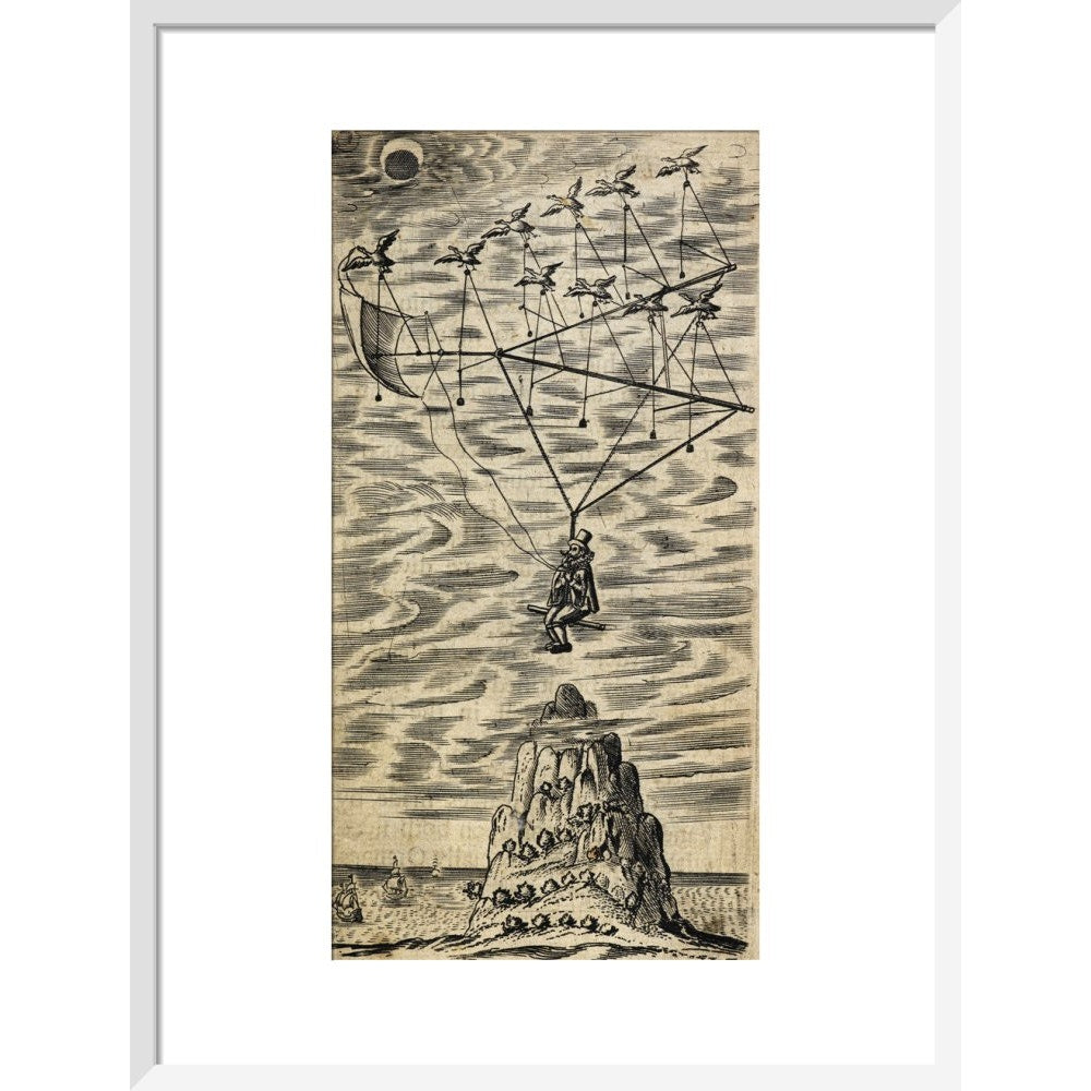 The Man in the Moone print in white frame