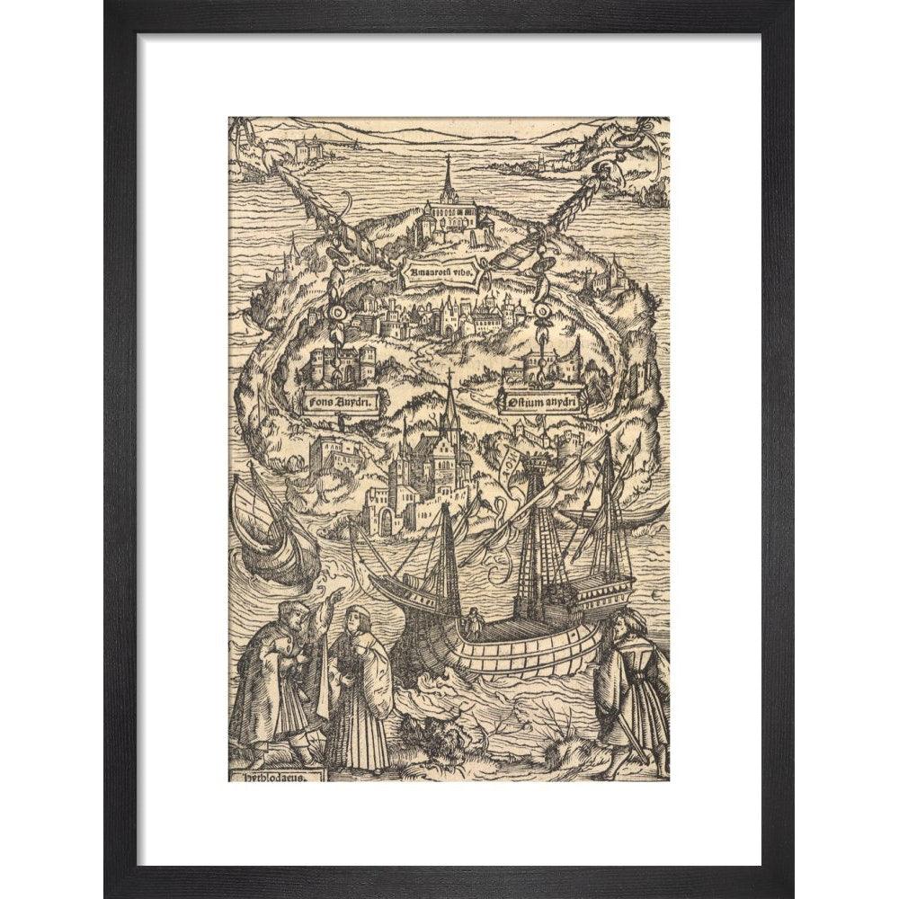 Utopia print in black frame