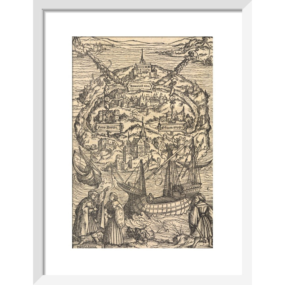 Utopia print in white frame