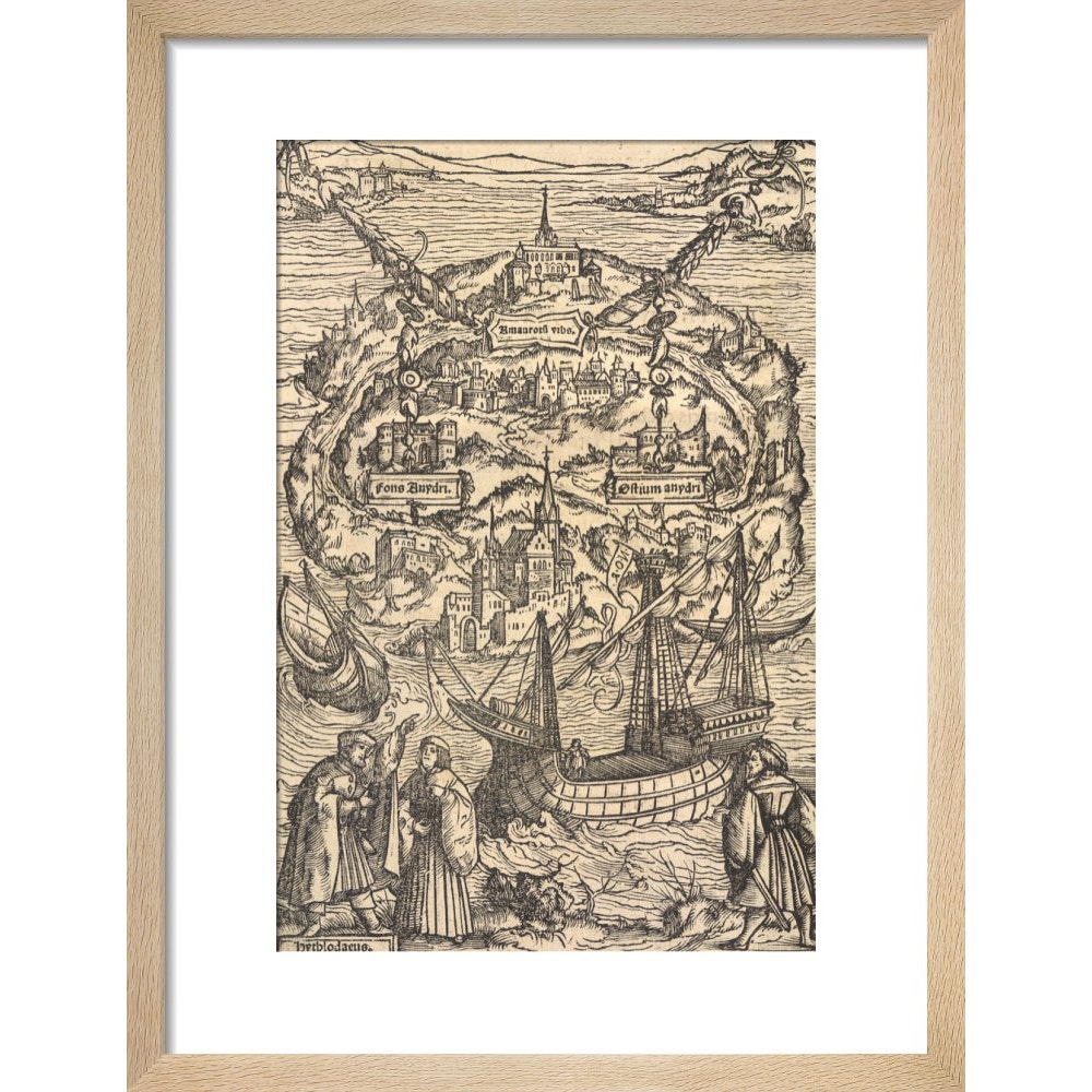 Utopia print in natural frame