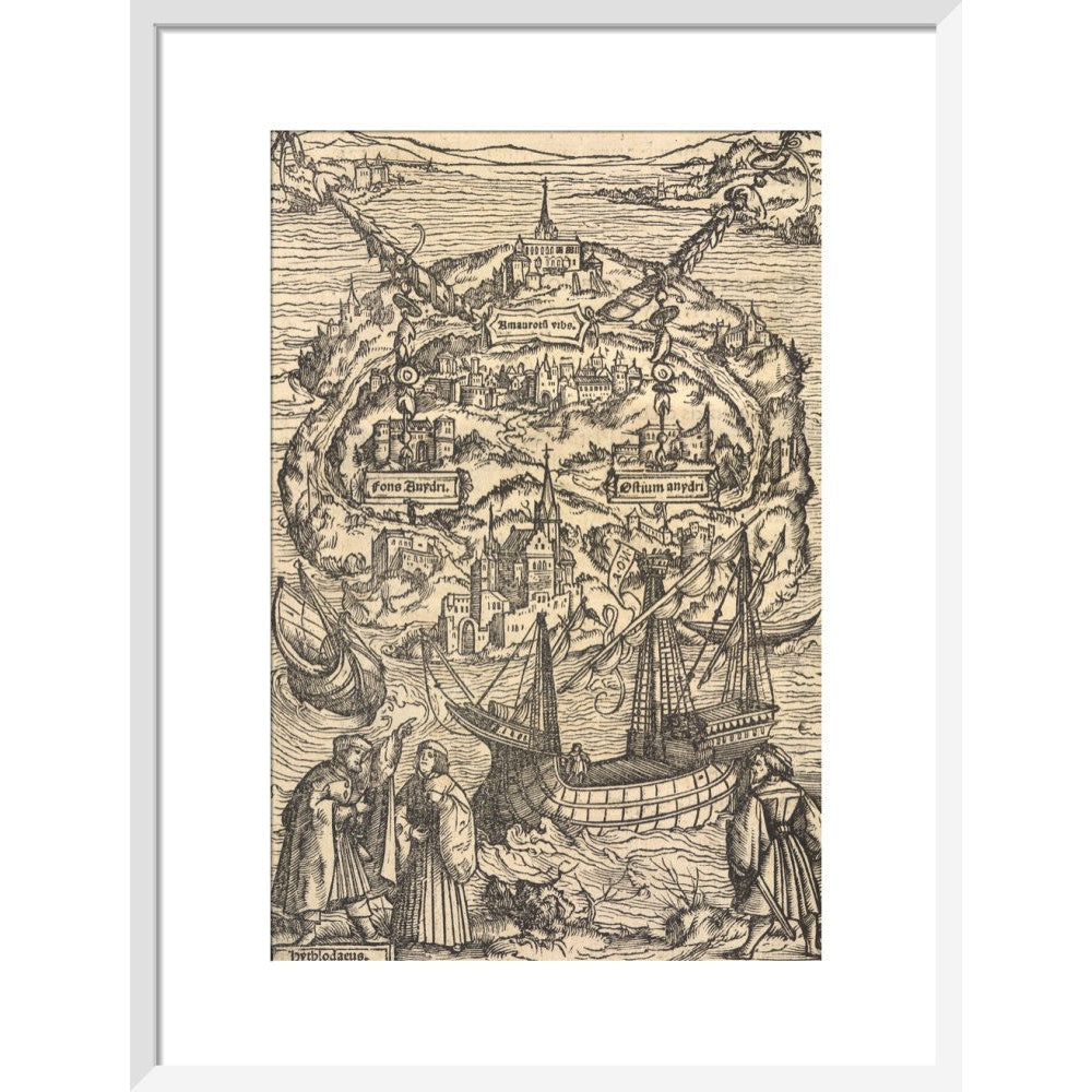 Utopia print in white frame