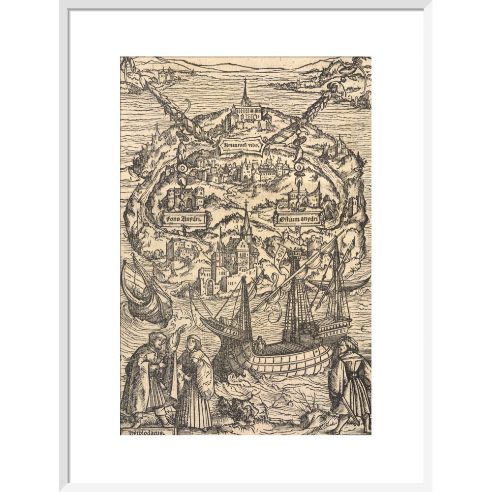 Utopia print in white frame