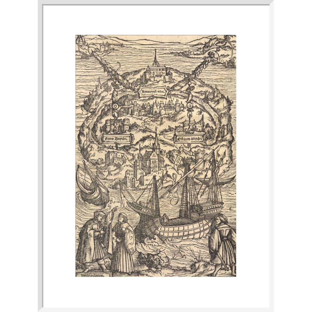 Utopia print in white frame