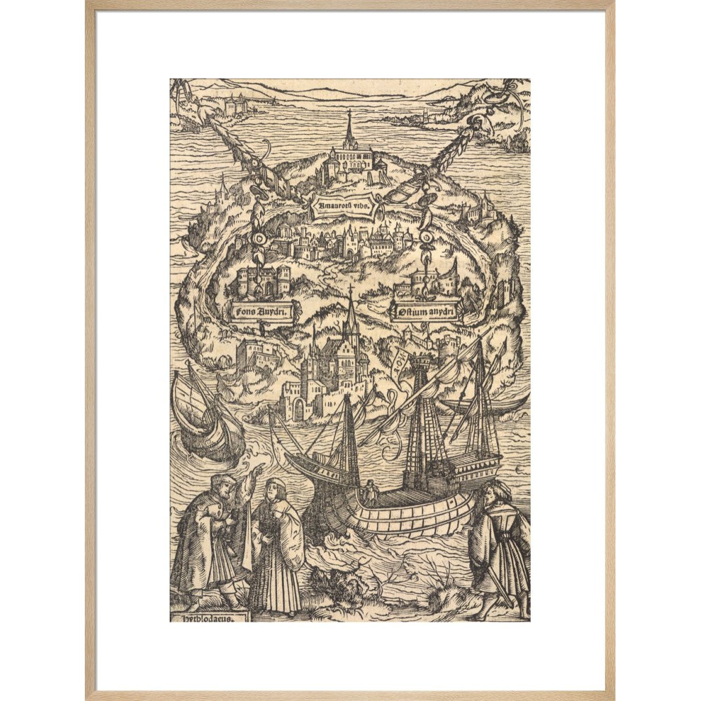Utopia print in natural frame
