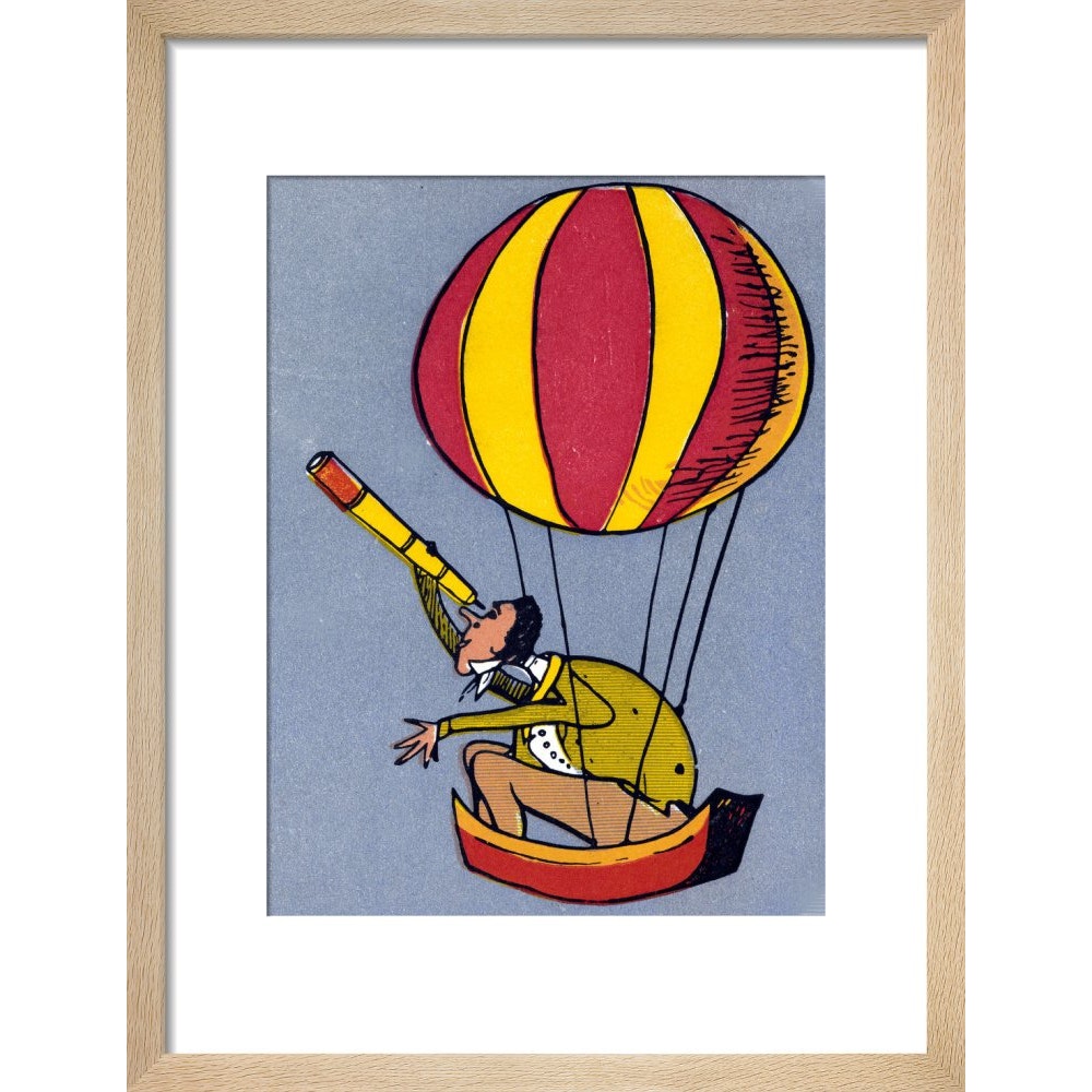 Balloon Man print in natural frame