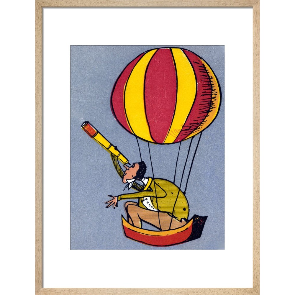 Balloon Man print in natural frame