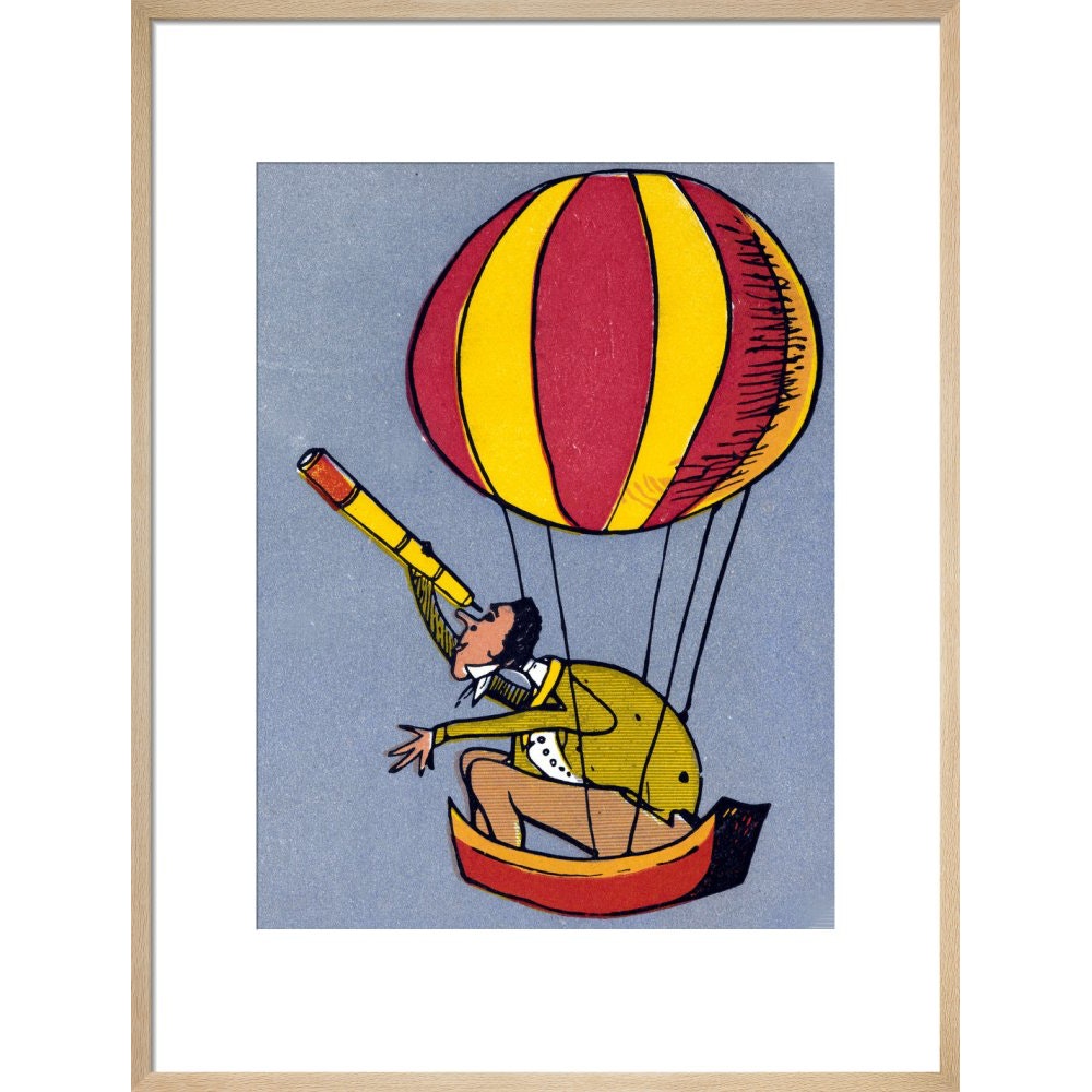 Balloon Man print in natural frame