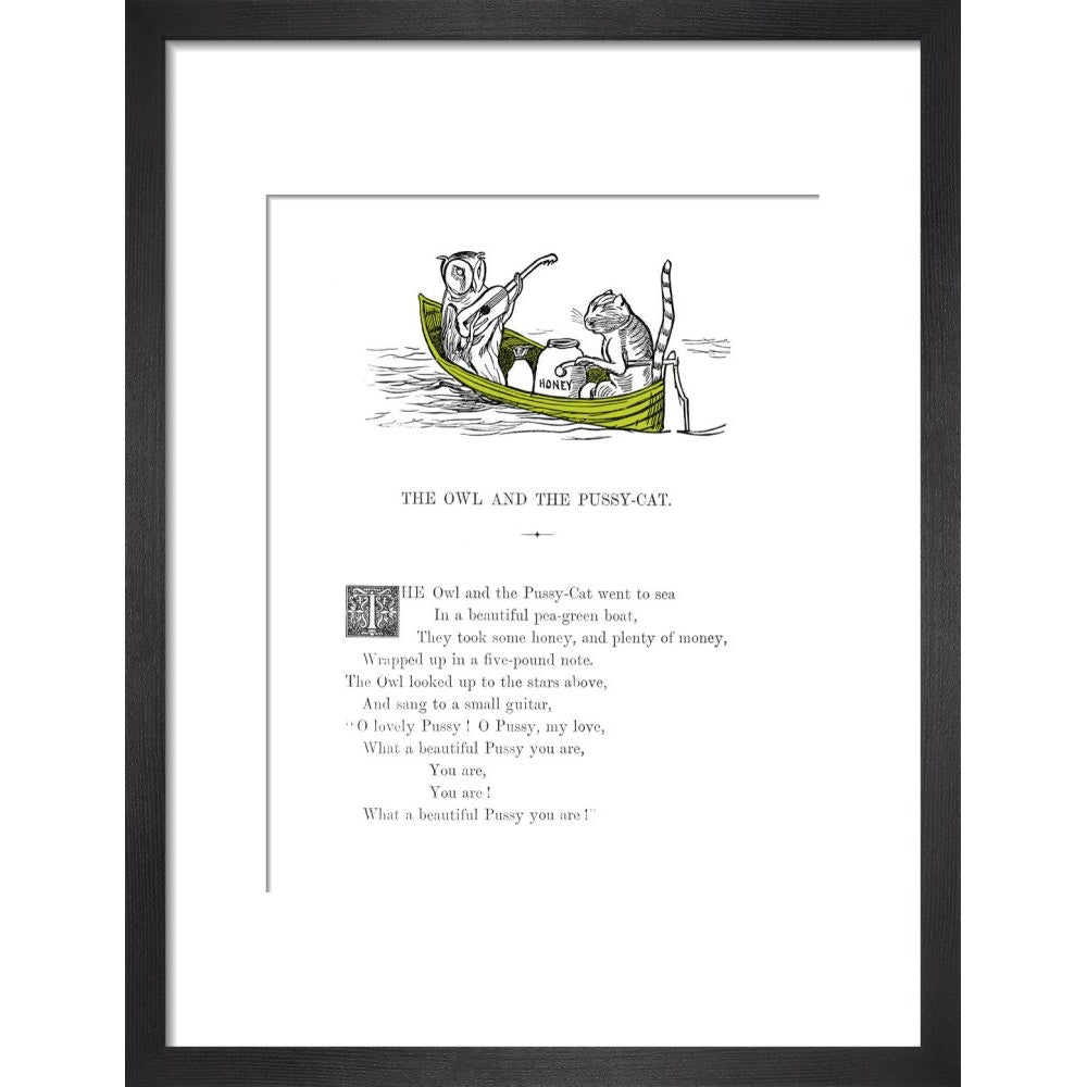 The Owl and the Pussycat print in black frame