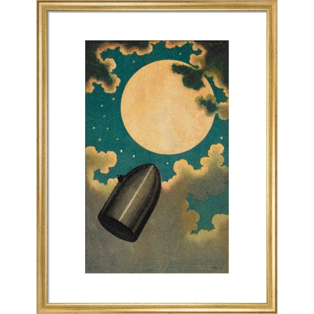 The Moon Voyage print in gold frame