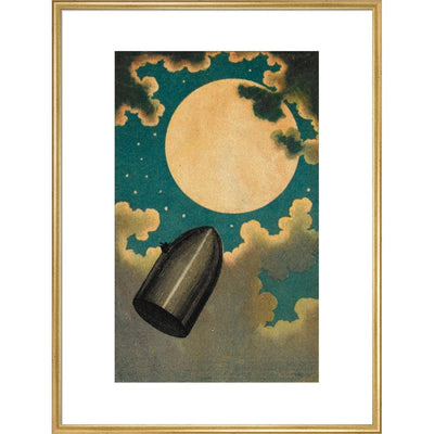 The Moon Voyage print in gold frame