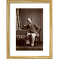Portrait of Charles Dickens print in gold frame