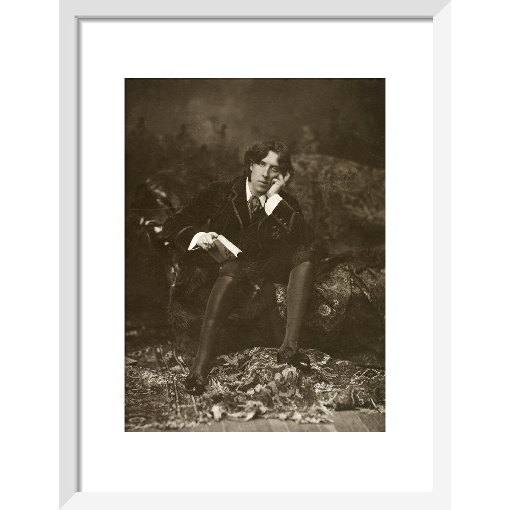 Portrait of Oscar Wilde print in white frame