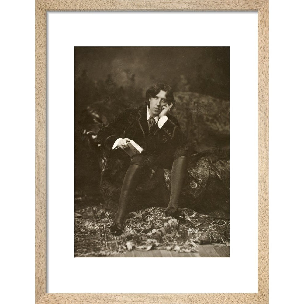 Portrait of Oscar Wilde print in natural frame
