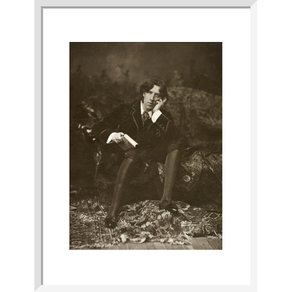 Portrait of Oscar Wilde print in white frame