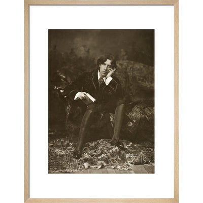 Portrait of Oscar Wilde print in natural frame