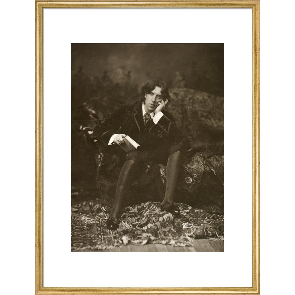 Portrait of Oscar Wilde print in gold frame