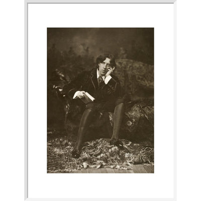 Portrait of Oscar Wilde print in white frame