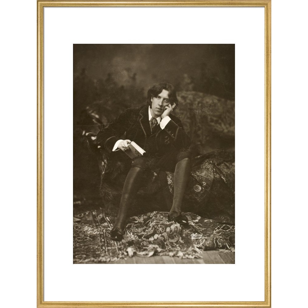 Portrait of Oscar Wilde print in gold frame