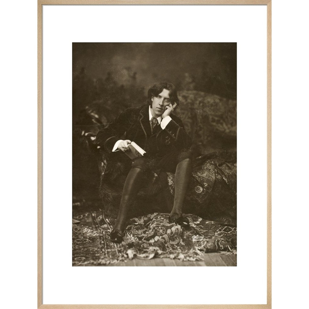 Portrait of Oscar Wilde print in natural frame