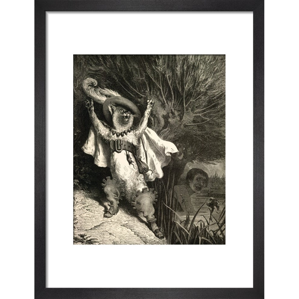 Puss in Boots print in black frame