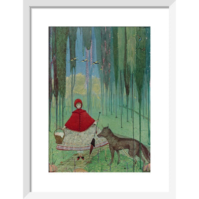 Little Red Riding Hood print in white frame