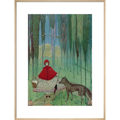 Little Red Riding Hood print in natural frame