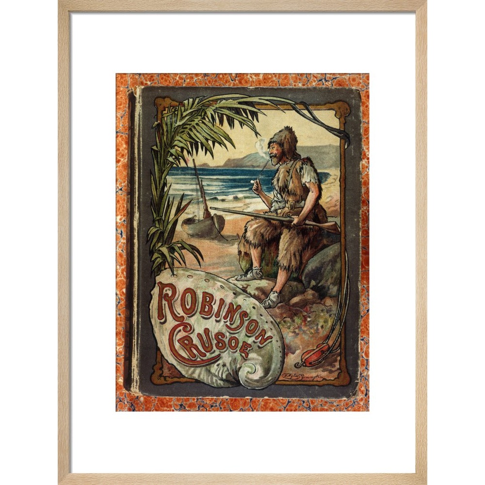 Robinson Crusoe print in natural frame