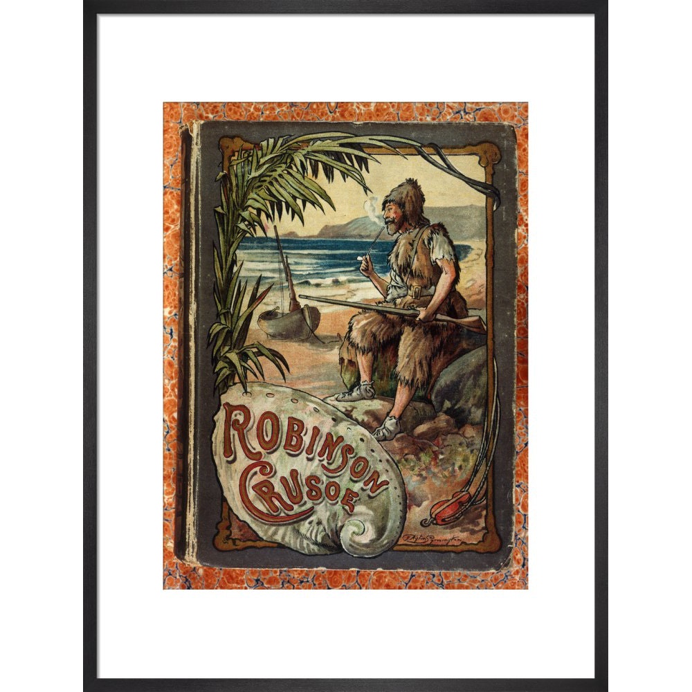 Robinson Crusoe print in black frame