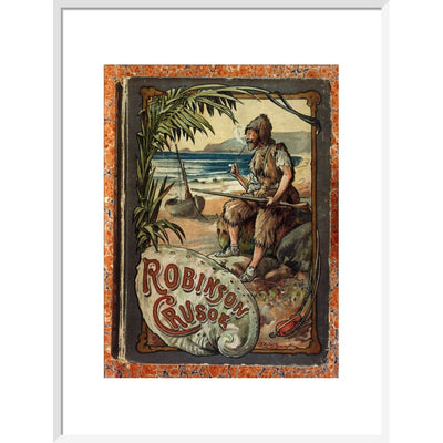 Robinson Crusoe print in white frame