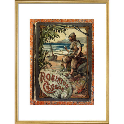 Robinson Crusoe print in gold frame