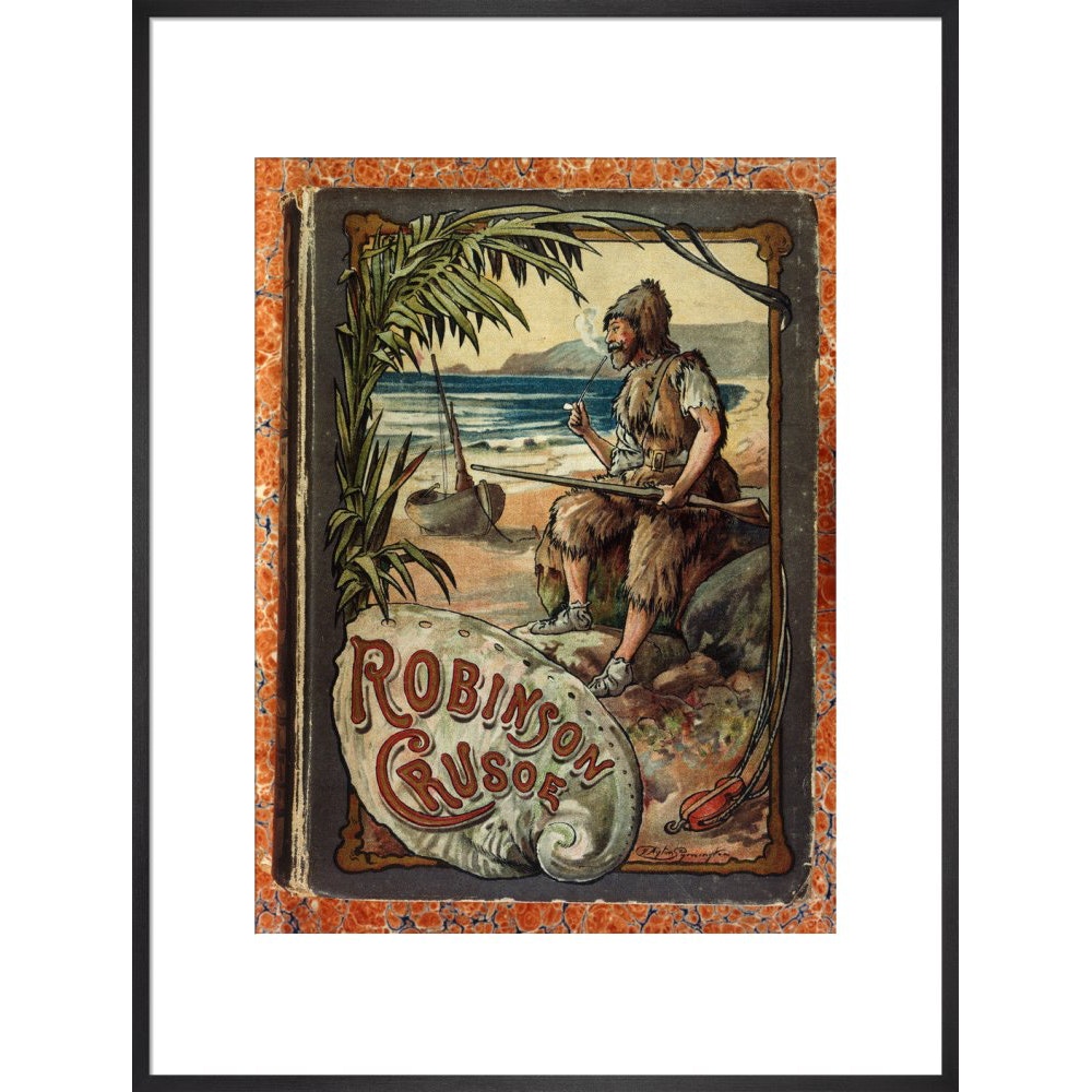 Robinson Crusoe print in black frame