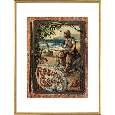 Robinson Crusoe print in gold frame