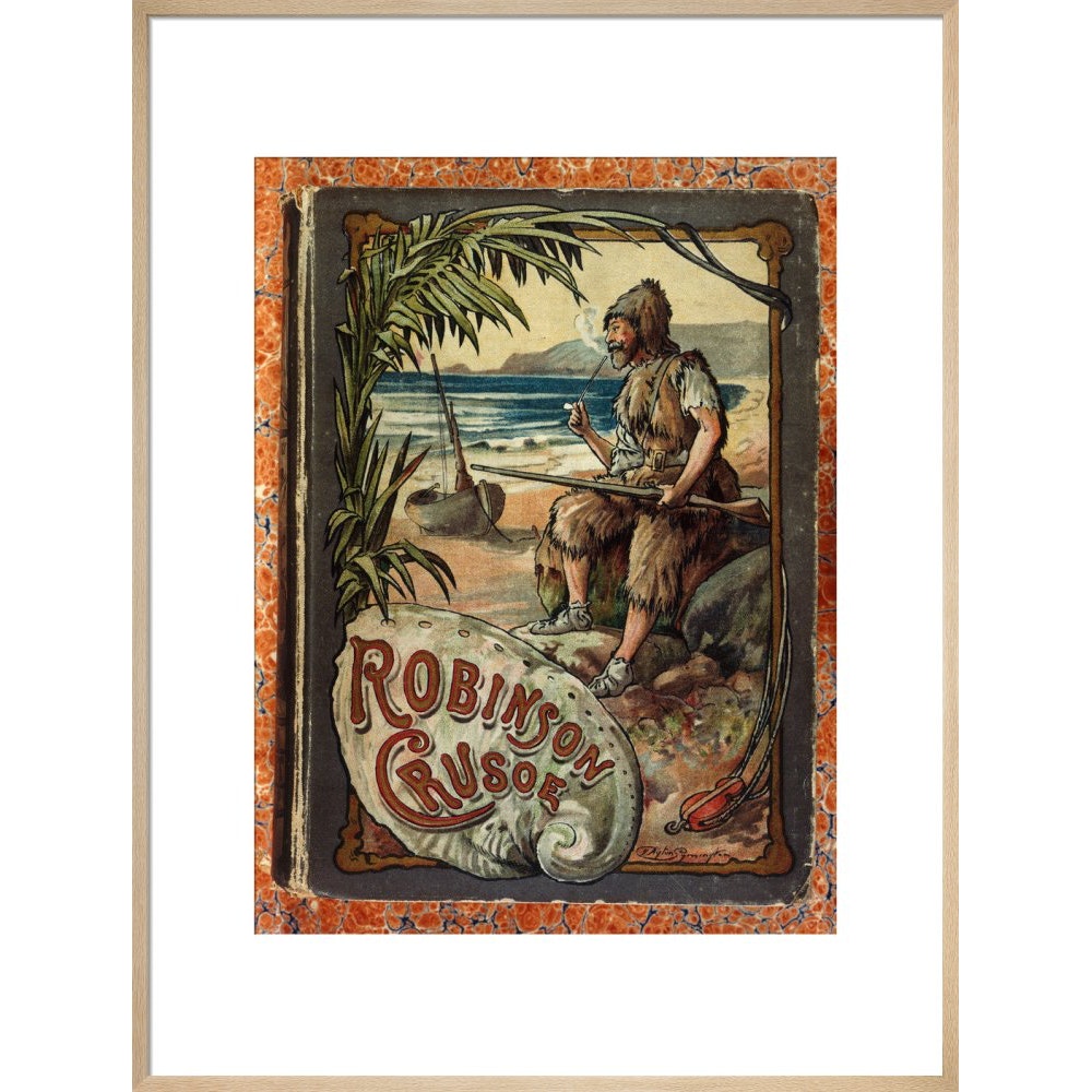 Robinson Crusoe print in natural frame