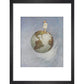 Young girl standing on the Earth print in black frame