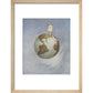 Young girl standing on the Earth print in natural frame