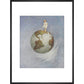 Young girl standing on the Earth print in black frame