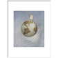 Young girl standing on the Earth print in white frame