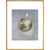 Young girl standing on the Earth print in gold frame