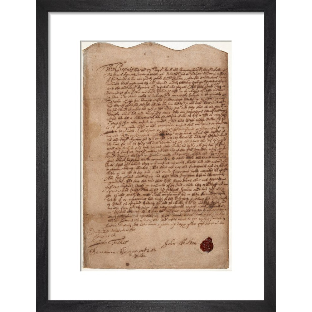 Paradise Lost contract print in black frame