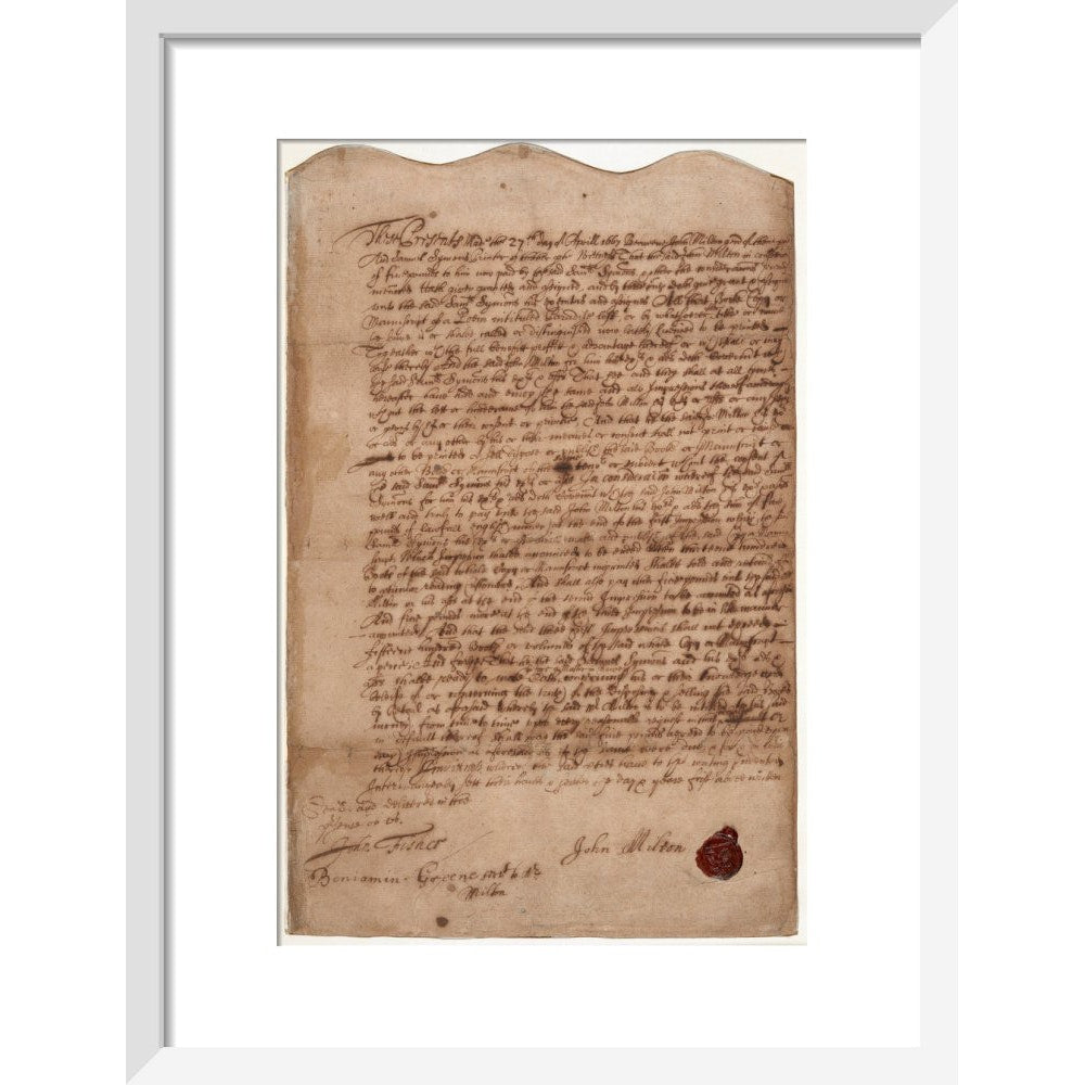 Paradise Lost contract print in white frame