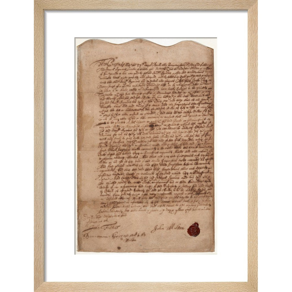 Paradise Lost contract print in natural frame