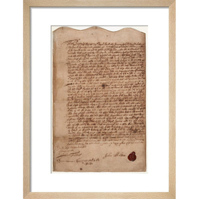 Paradise Lost contract print in natural frame