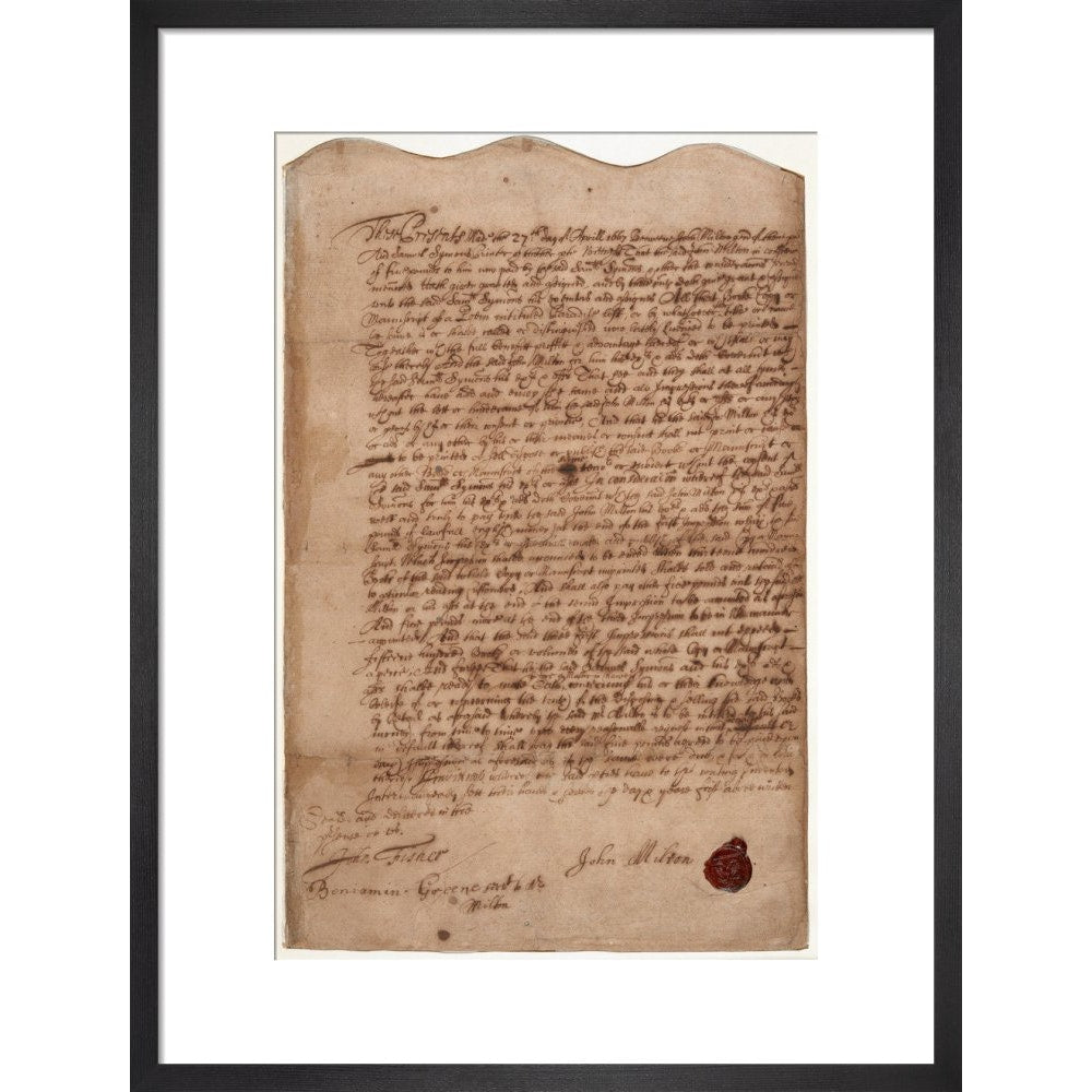 Paradise Lost contract print in black frame