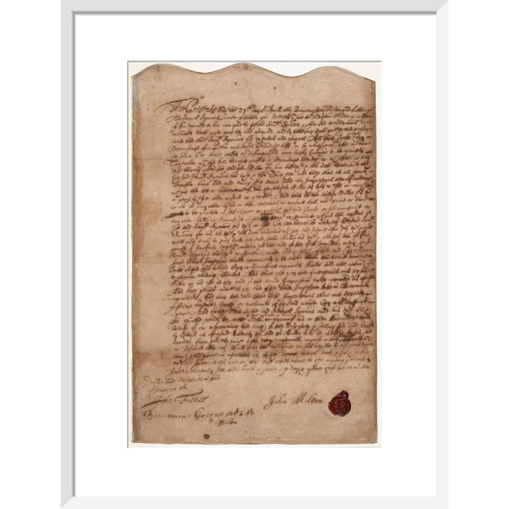 Paradise Lost contract print in white frame